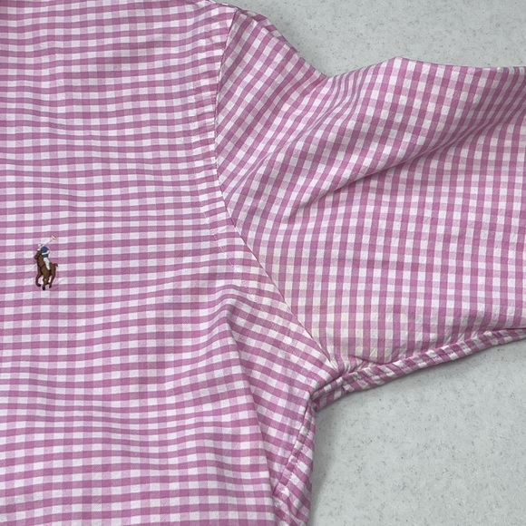 Ralph Lauren Men’s Pink White Check Pattern Long Sleeve Dress Shirt. Small. - Picture 9 of 11